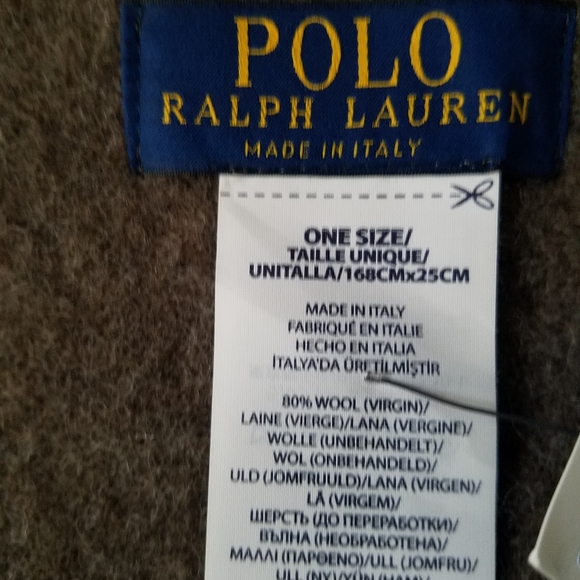 New Men's "Polo Ralph Lauren" Wool Scarf - Picture 3 of 3